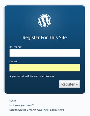 Registration page